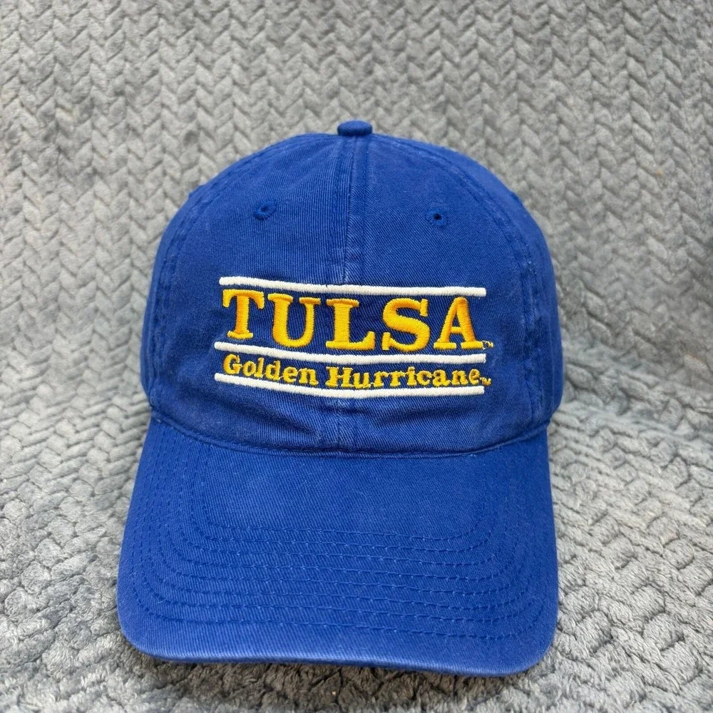 The Game Tulsa Golden Hurricane Hat Mens Blue Adjustable Strapback Cap 0872